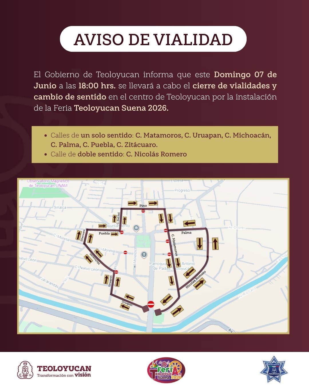 AVISO IMPORTANTE DE VIALIDAD