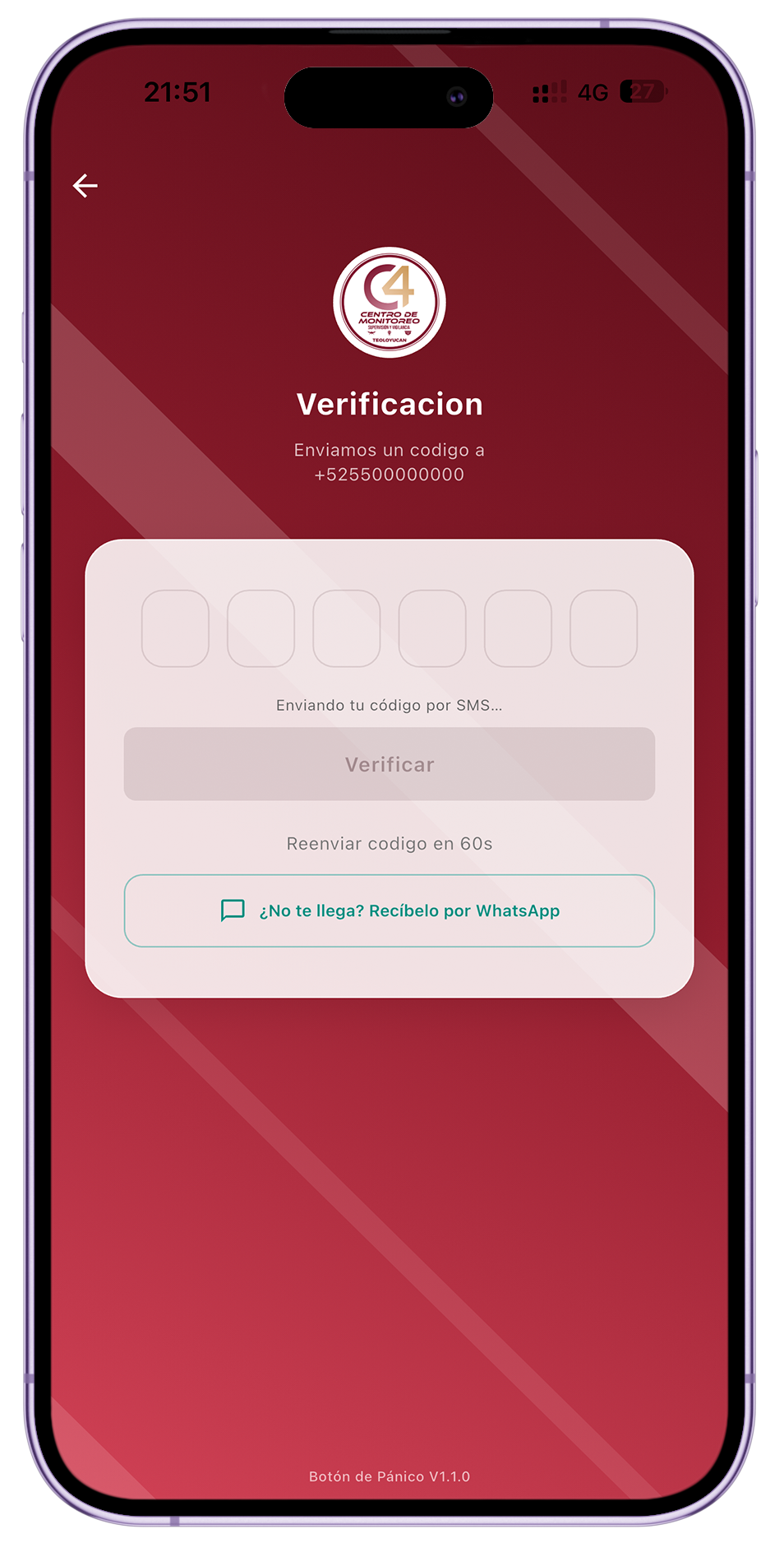 Identidad verificada por SMS